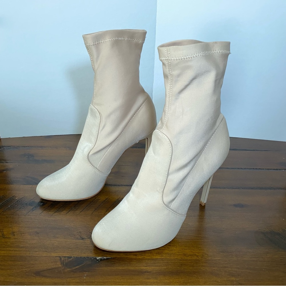Misguided Nude Sock Booties